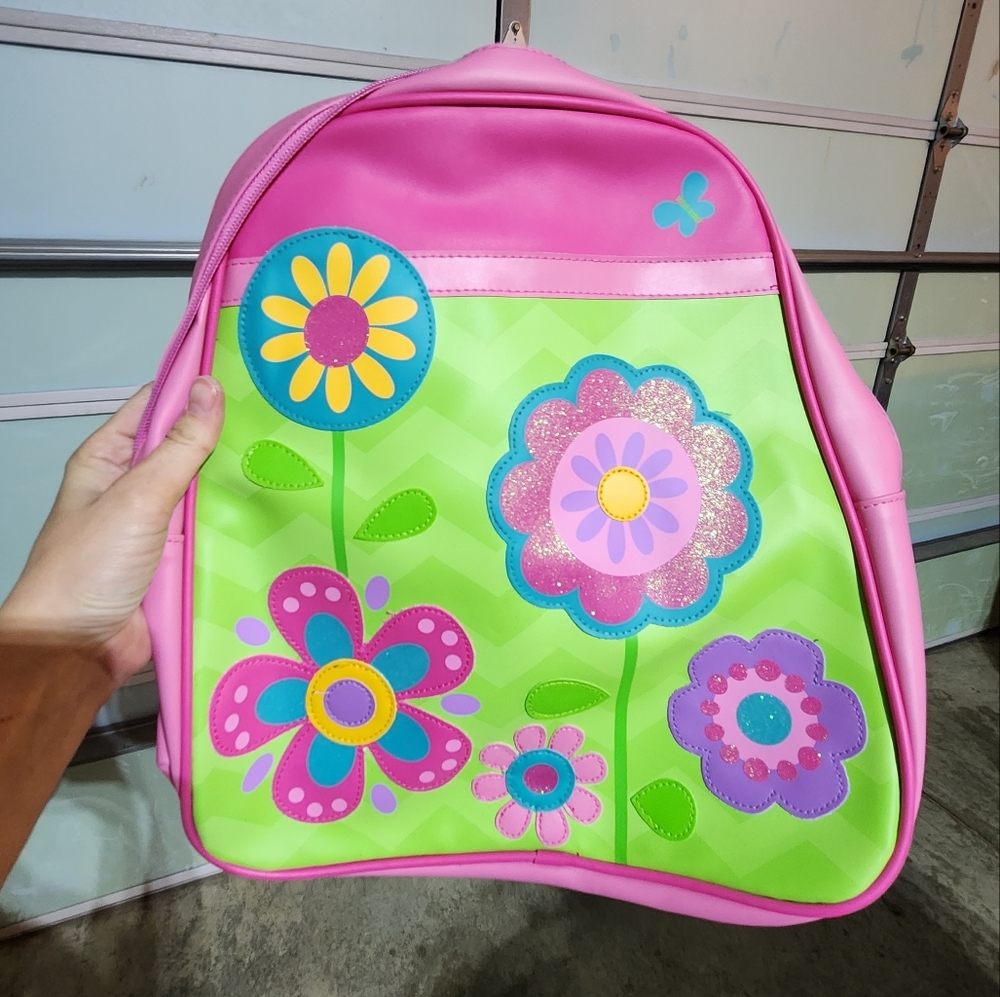 New Stephen Joseph Leather-like Flower Toddler Backpack Bookbag